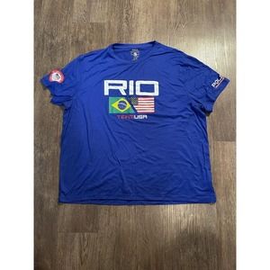 Polo Ralph Lauren Official Team USA 2016 Rio Olympics Short Sleeve Shirt Size XL
